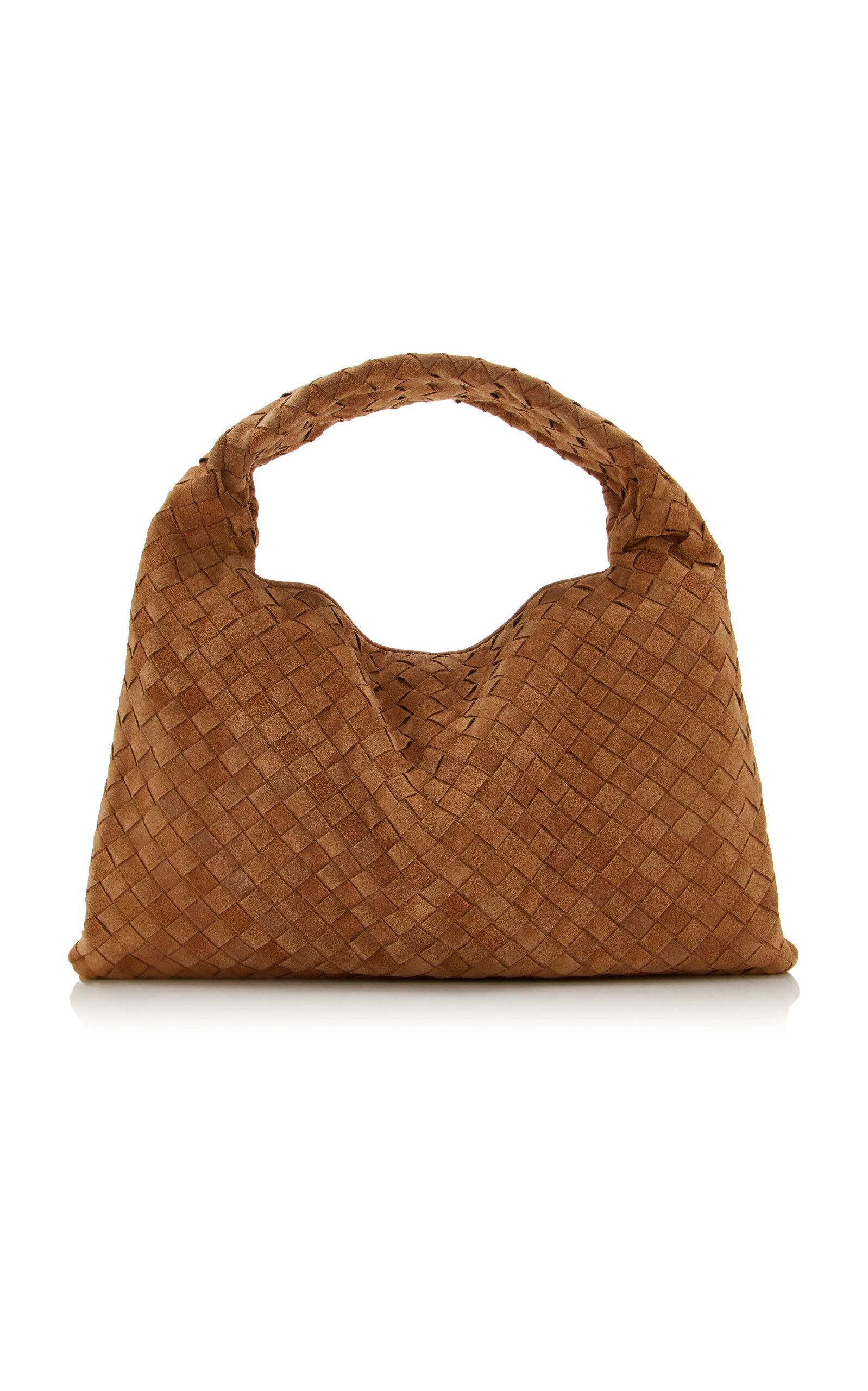 Bottega Veneta - Small Hop Intrecciato Suede Bag - Brown - OS - Moda Operandi | Moda Operandi (Global)