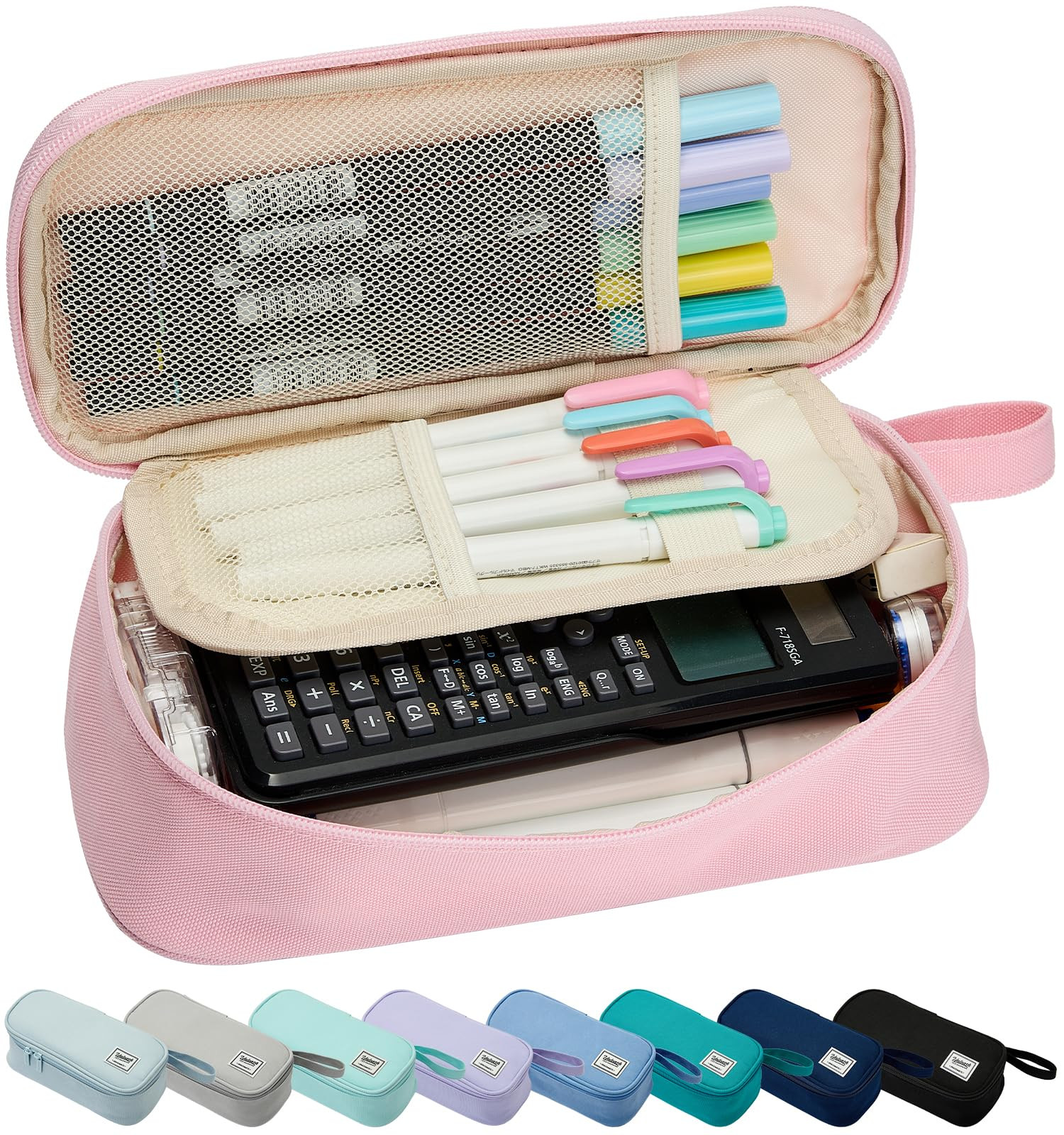 Pencil Case Pouch Box Bag School Supplies Girls Boys Kids, Cute Preppy Stuff Large Big Capacity A... | Amazon (US)