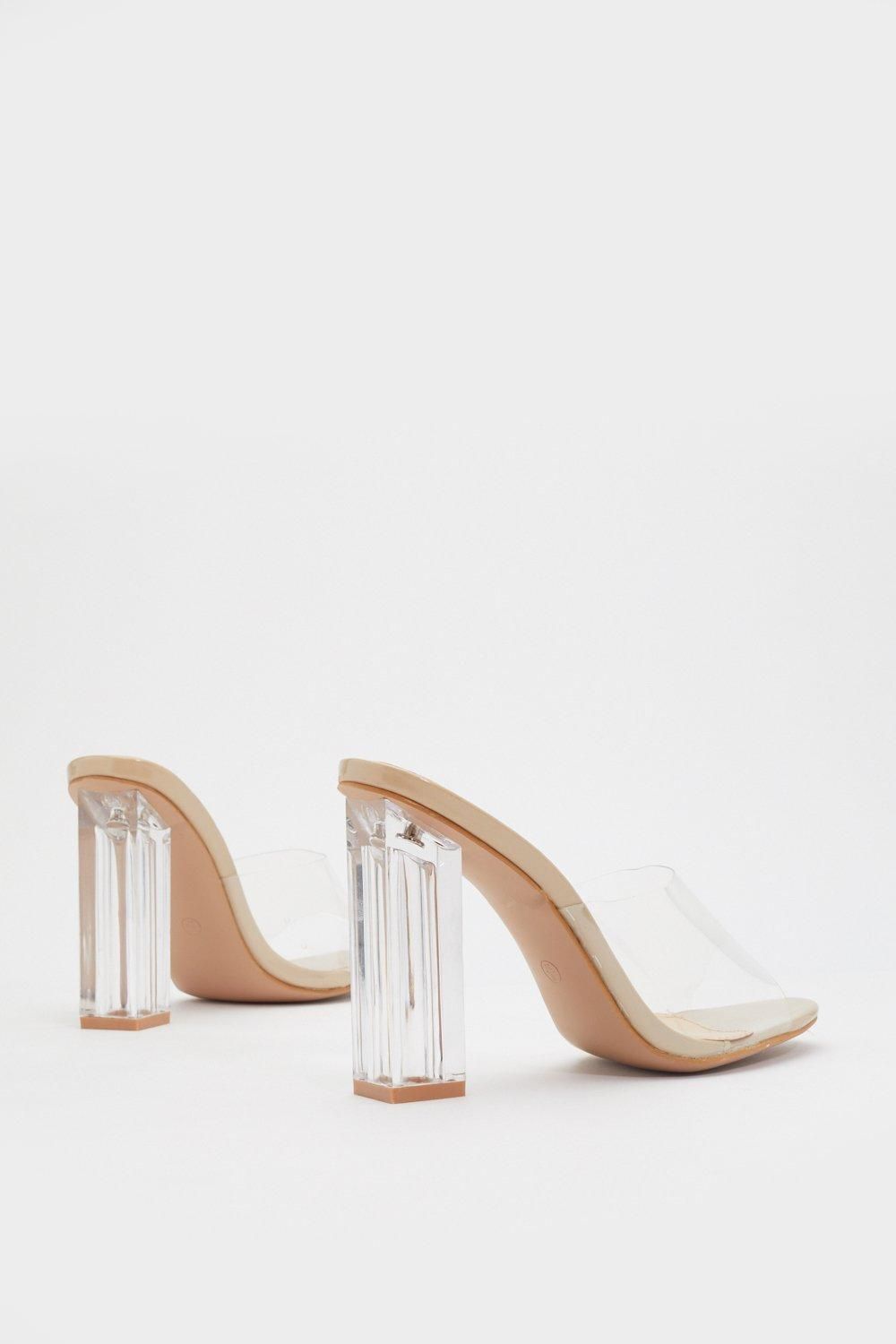 Clear Strap Block Heel Mules | Nasty Gal (US)