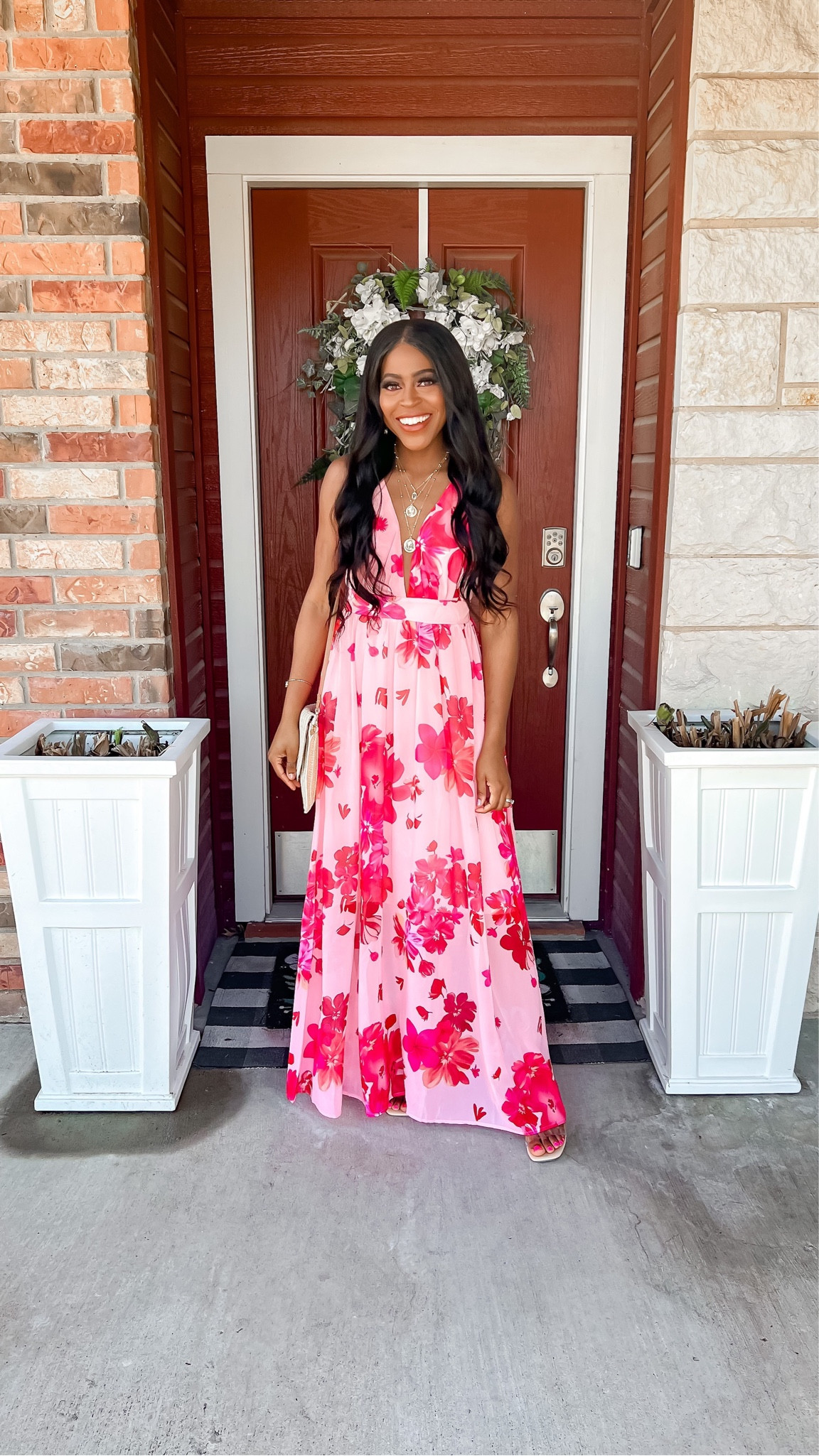 Dress: I am 5’4” wearing a small, criss cross back, adjustable shoulder straps and double lined. •Heels: I went with my normal size.

#LTKFind #LTKunder100 #LTKunder50