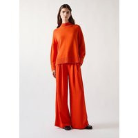 Leigh Orange Wool Blend High Neck Relaxed Jumper, Bright Orange | L.K. Bennett (UK)