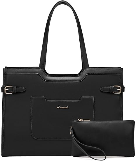 LOVEVOOK Laptop Bag for Women 15.6 Inch Leather Work Bag for Women Large Capacity Work Tote Bags ... | Amazon (US)
