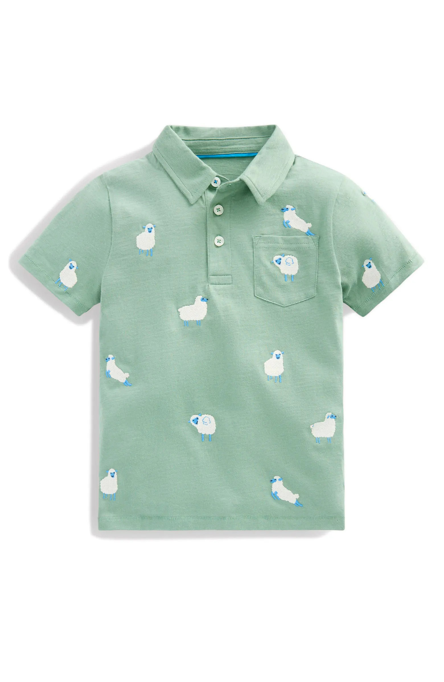 Kids' Embroidered Cotton Slub Polo | Nordstrom