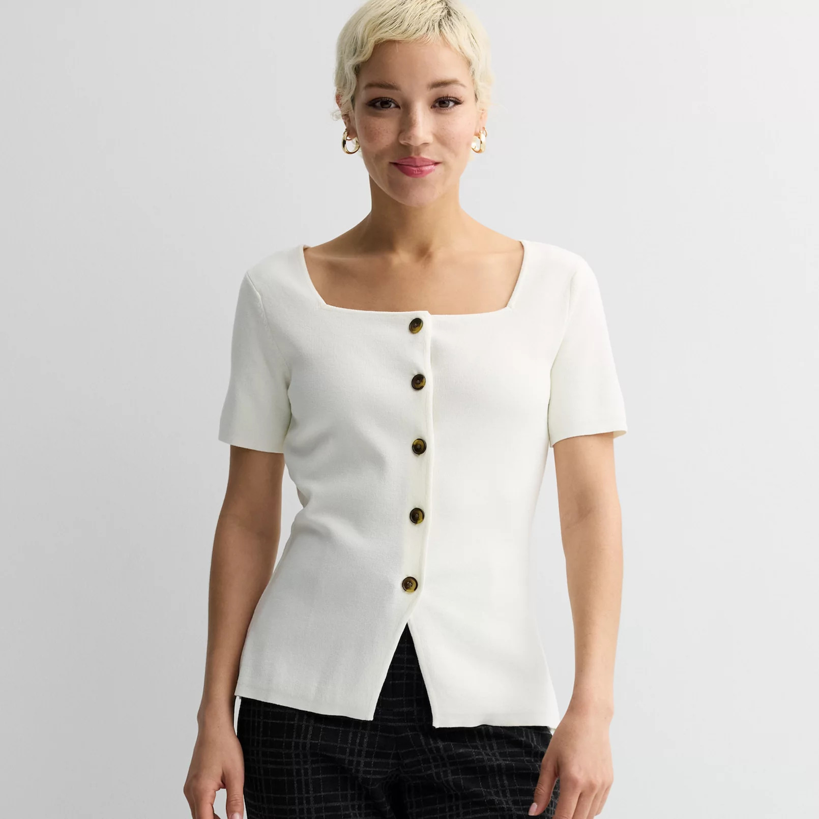 Women's Nine West Short Sleeve Knit Sweater | Kohl's