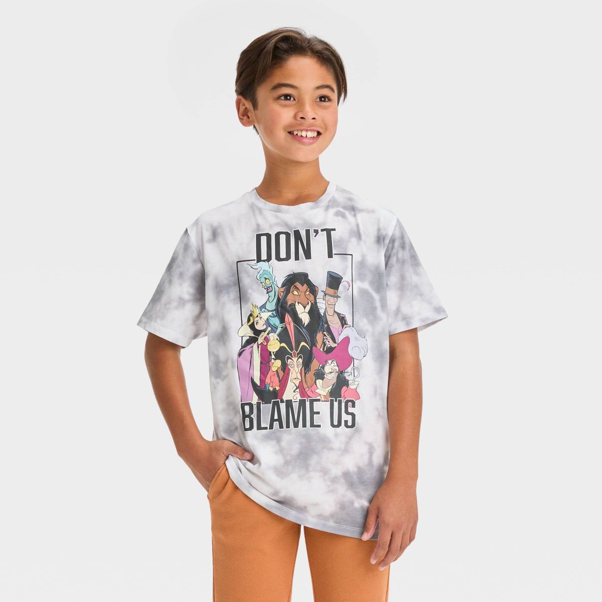 Boys' Disney Villains Trouble Maker Short Sleeve Graphic T-Shirt - White/Gray | Target