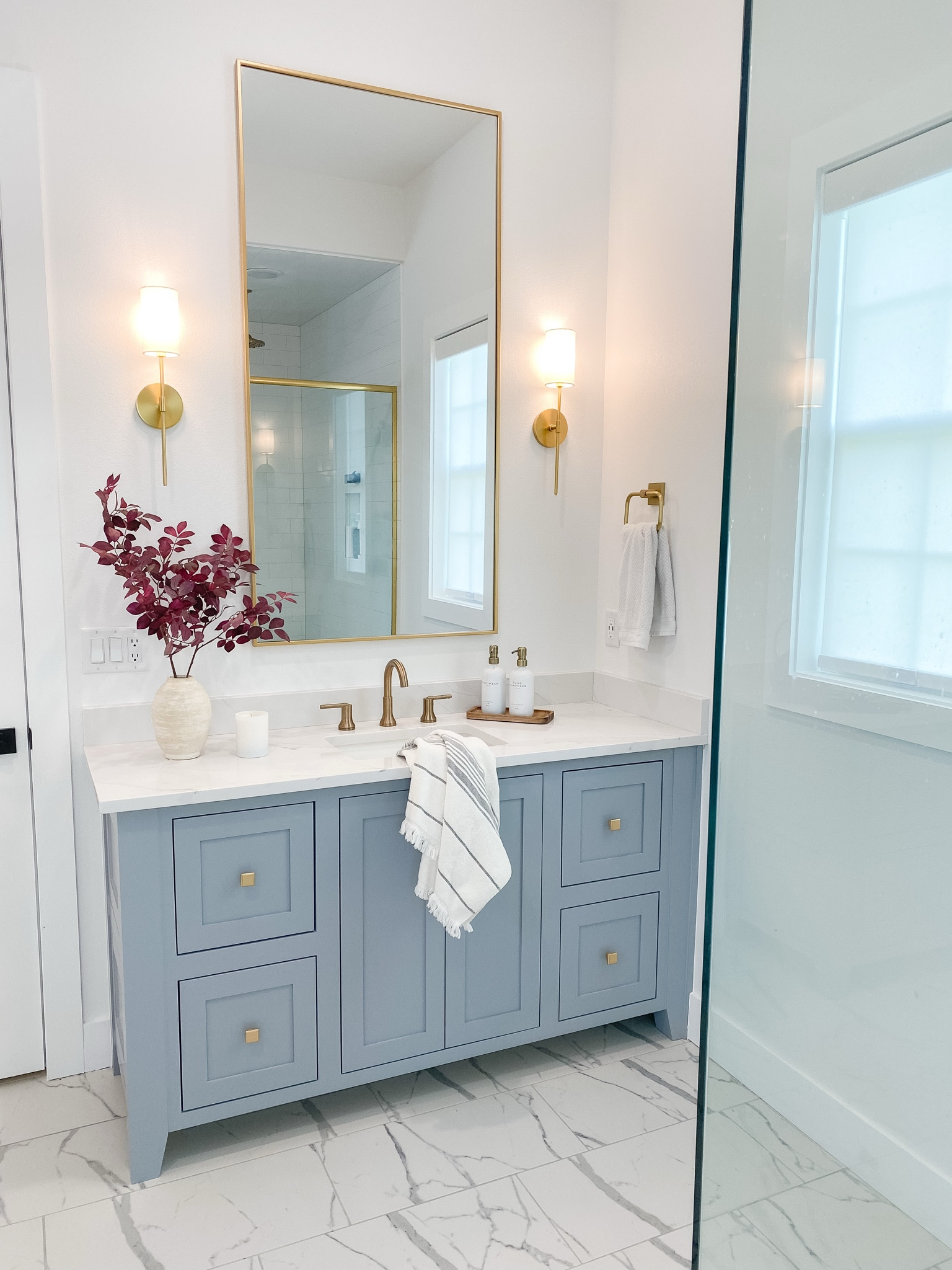 Master Bathroom. Primary bathroom. Blue gray bathroomm

#LTKStyleTip #LTKFamily #LTKHome