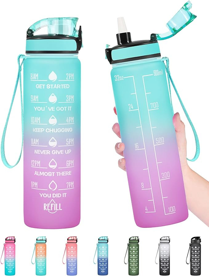 Enerbone Water Bottle, Leakproof BPA & Toxic Free, Motivational Water Bottle with Times to Drink ... | Amazon (US)