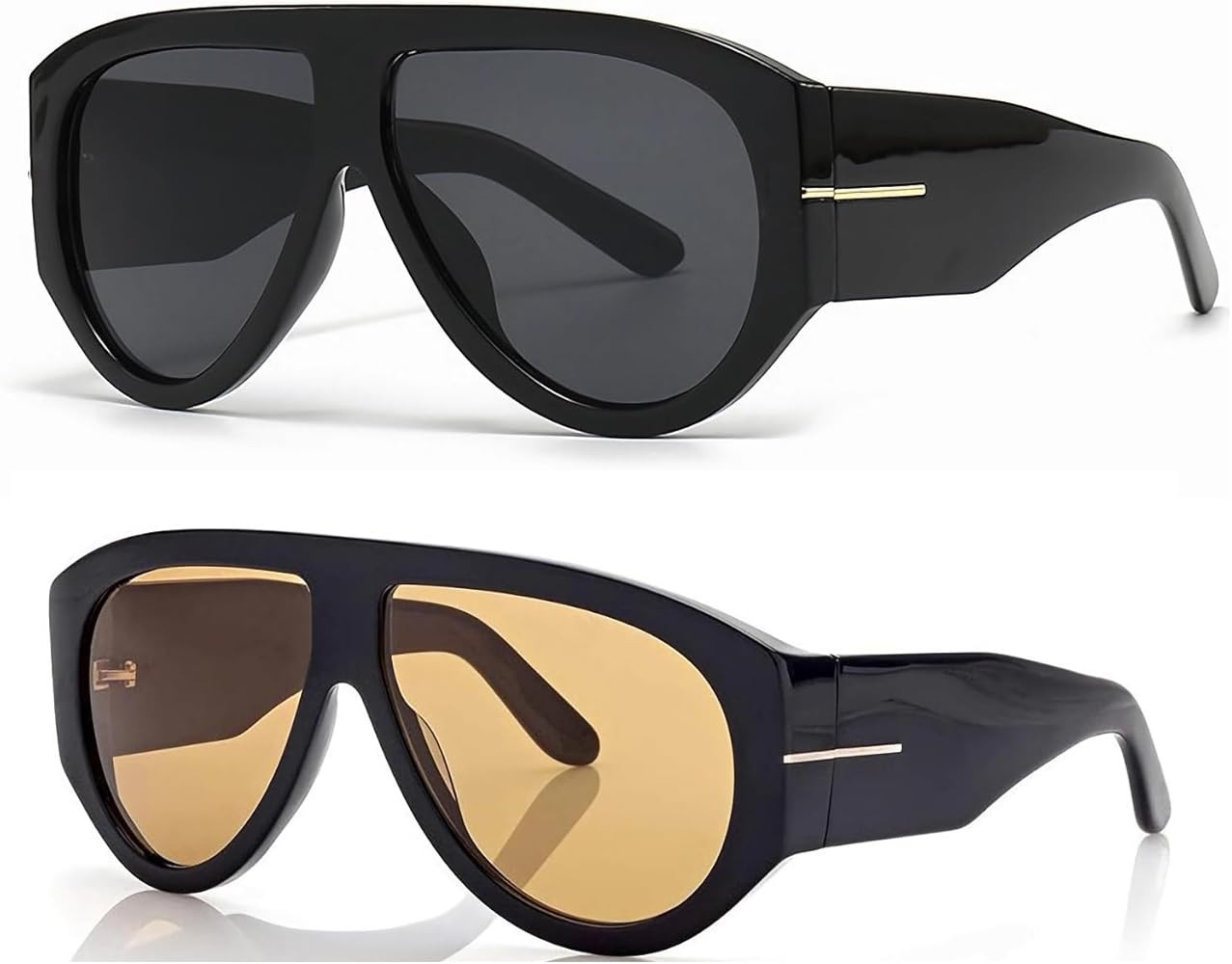 OSAGAMA Trendy Retro Oversized Aviator Sunglasses for Women Men 70s Luxury Designer Thick Classic... | Amazon (US)