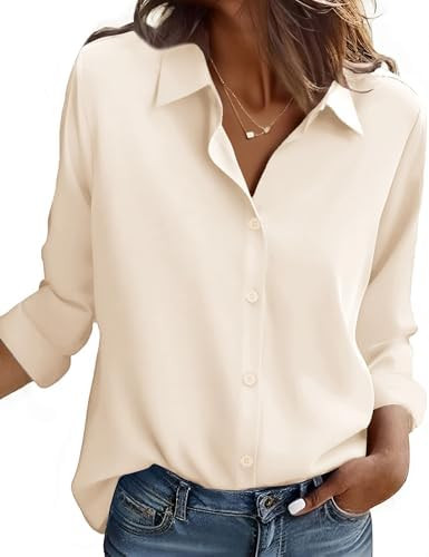 Zeagoo Button Down Shirt Women Long Sleeve Blouses Casual Tops Work Outfits | Amazon (US)