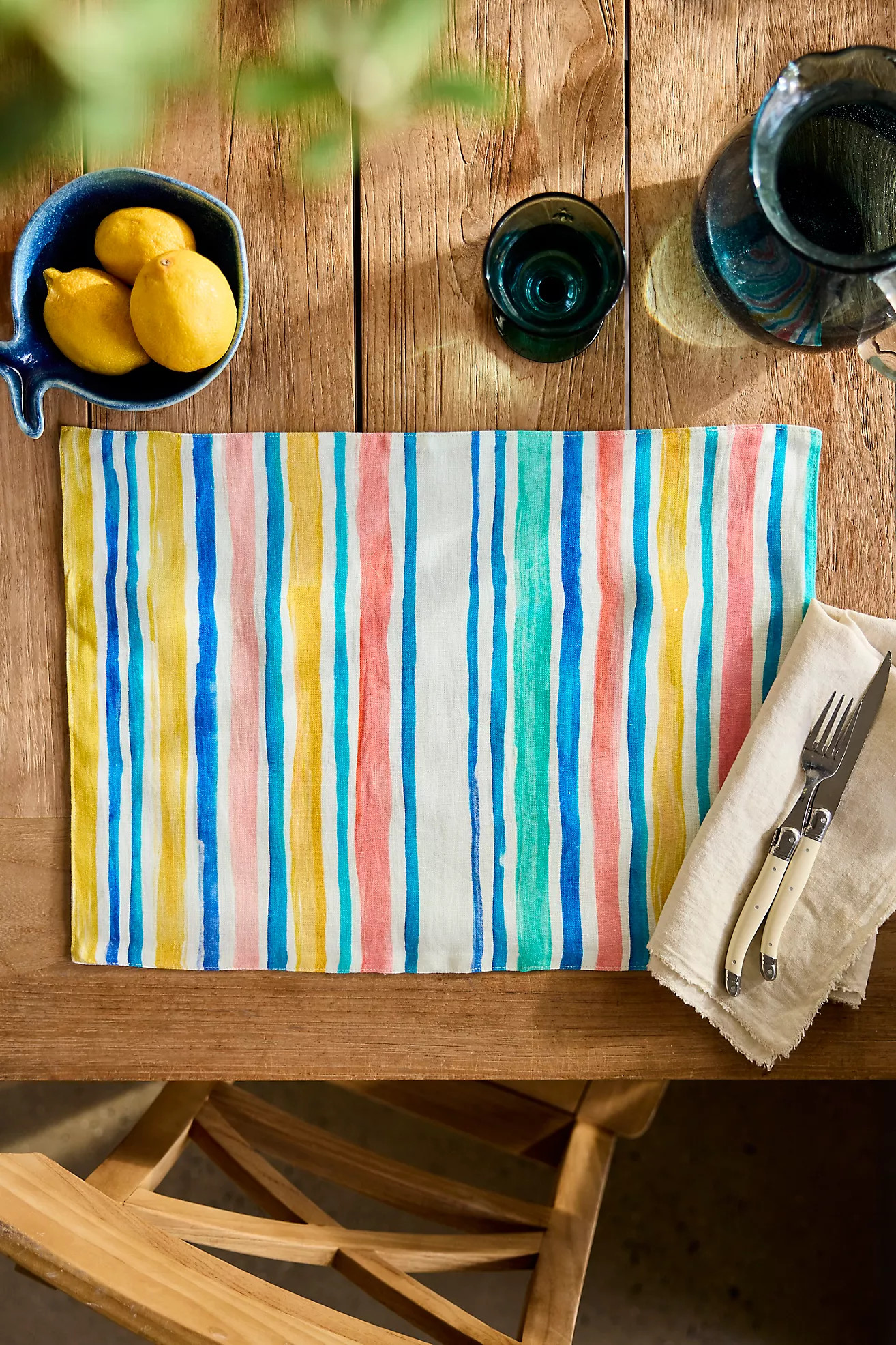 Summer Stripe Linen Placemat