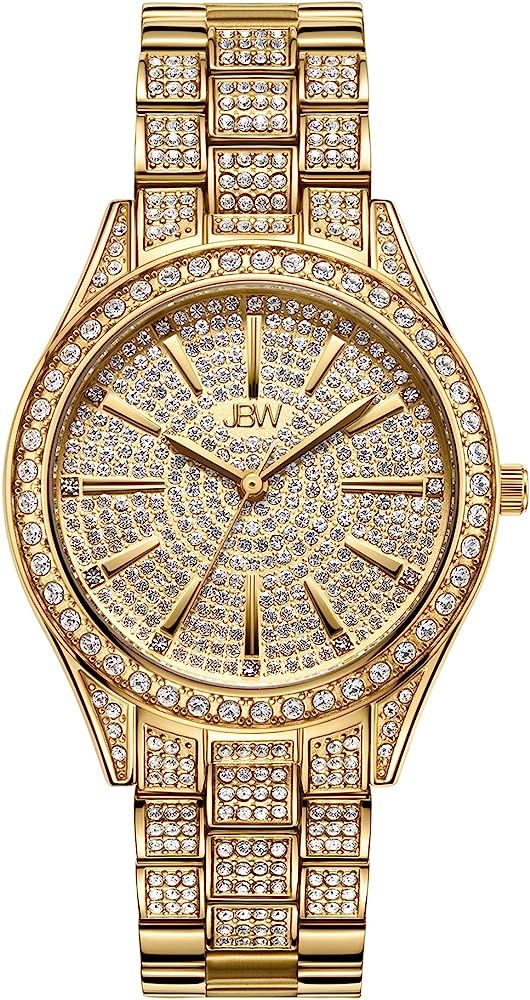 JBW Luxury Women's Cristal-34 J6383 0.12 ctw 12 Diamond Plated Wrist Watch with Stainless Steel B... | Amazon (US)