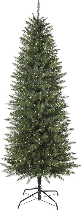 Haute Decor 6.5 Foot Tall Dumont Pencil Fir Christmas Tree | Amazon (US)