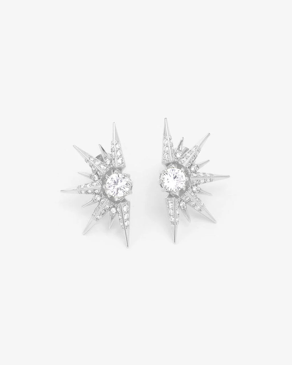 Gabriella Sunburst Stud Earrings: Silver & Bold Luxury | Melinda Maria Jewelry