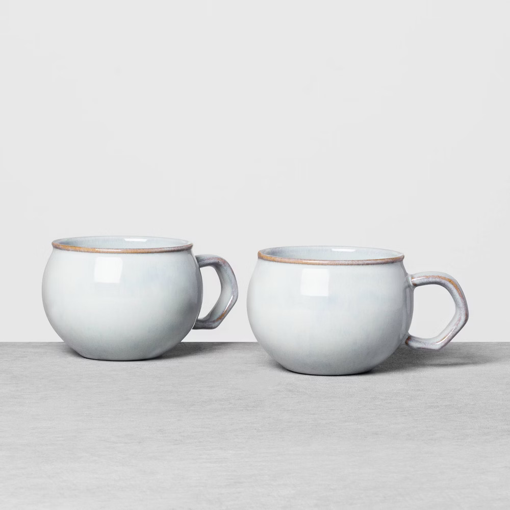2pk Stoneware Reactive Mug Set Blue - Hearth & Hand with Magnolia | Target