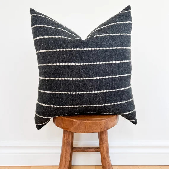 The Bailey L Stripe Throw Pillow L Onyx Throw Pillow L - Etsy Canada | Etsy (CAD)