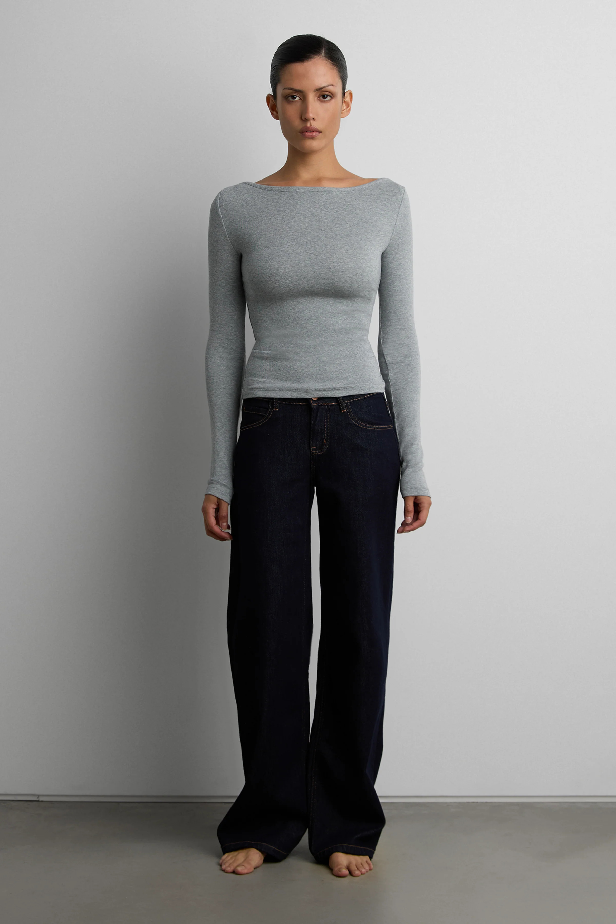 CLOUD BOAT NECK LONG SLEEVE TOP | OAK + FORT