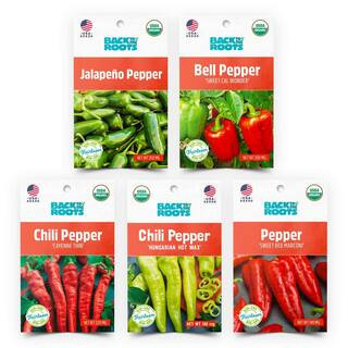 Organic Peppers Vegetable Seeds Variety (5-Pack) | The Home Depot