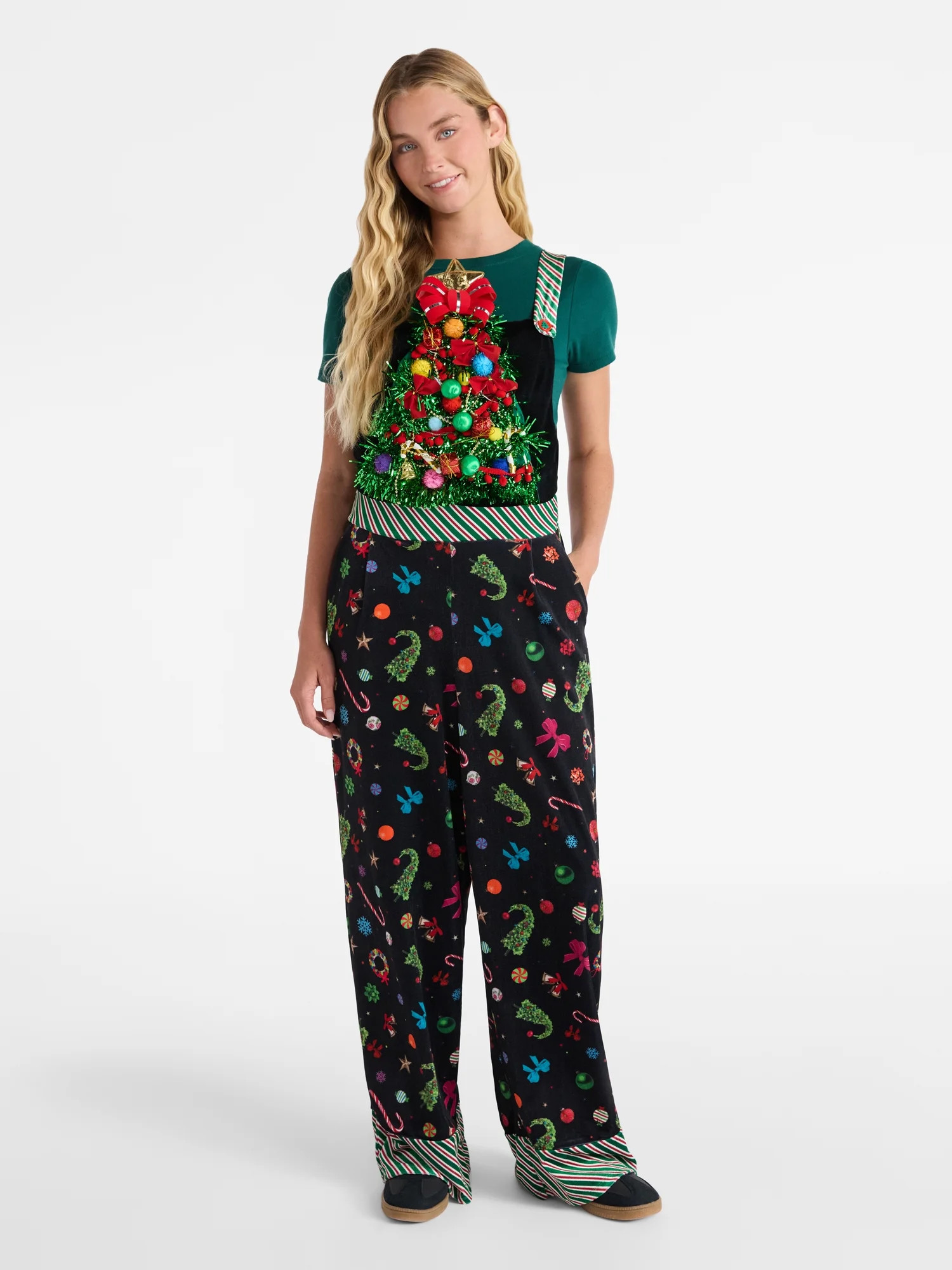 No Boundaries Christmas Tree Jumpsuit, Women’s | Walmart (US)