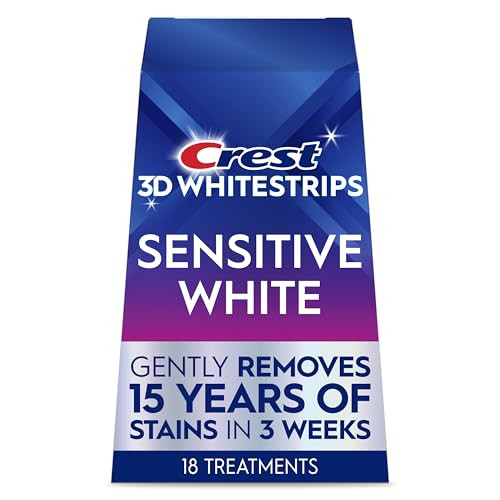 Crest 3D Whitestrips Sensitive At-Home Teeth Whitening Kit, 18 Treatments, Gently Removes 15 Years of Stains, Crest Whitestrips, Teeth Whitening Kit | Amazon (US)