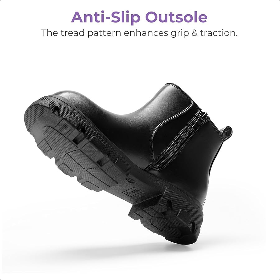 DREAM PAIRS Girls Chelsea Boots Side Zipper Lug Sole Ankle Booties Toddler/Little Kid/Big Kid | Amazon (US)