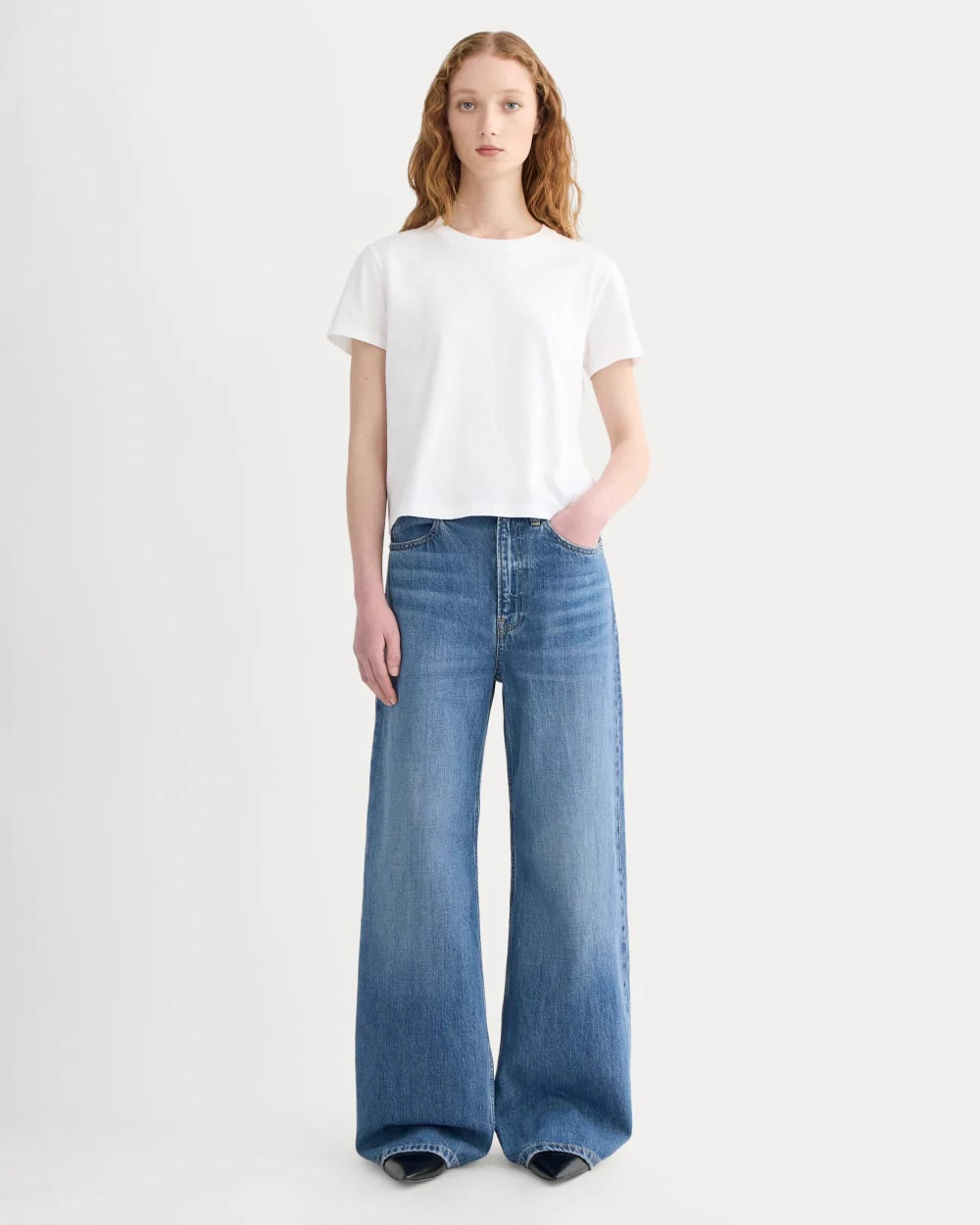 The Box-Cut Tee in Essential Cotton | White | No Pocket | Everlane
