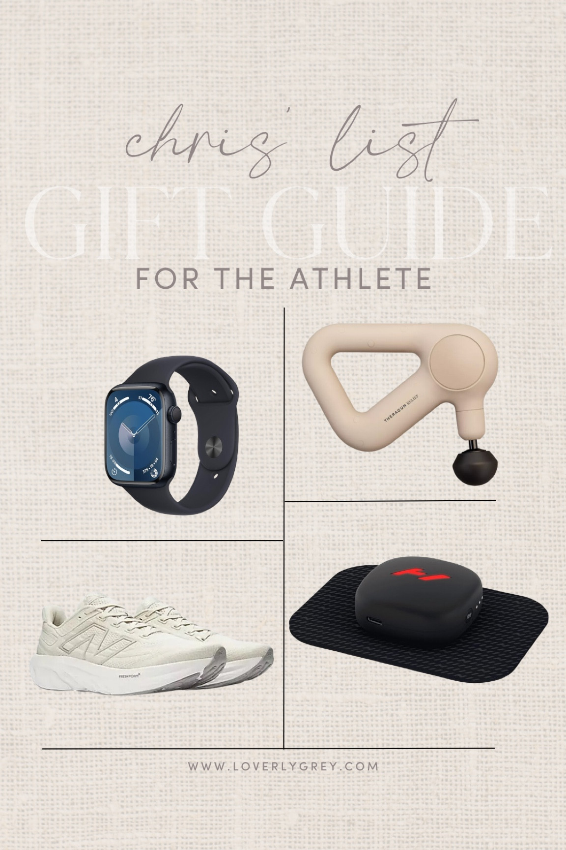 Some of chris’ favorite items! These would be great for an athlete in your family! 

Loverly Grey, gift ideas 

#LTKfitness #LTKGiftGuide #LTKmens