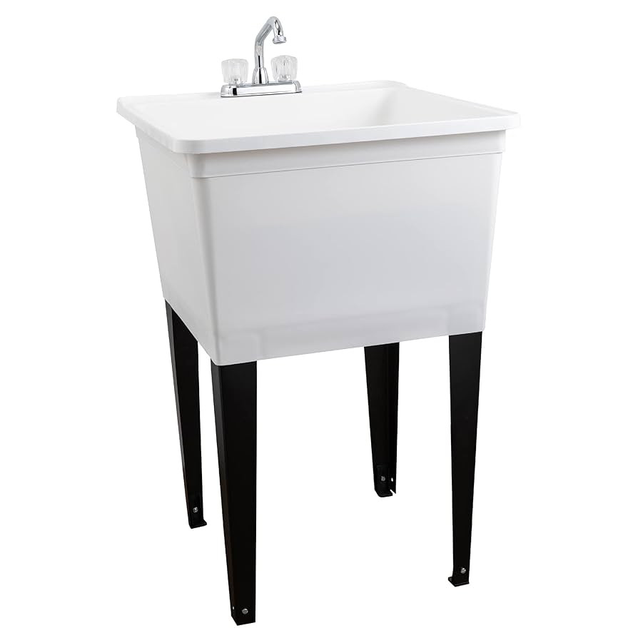 Tehila Basics by JS Jackson Supplies 21-Gallon White Freestanding Utility Sink with Chrome Finish... | Amazon (US)