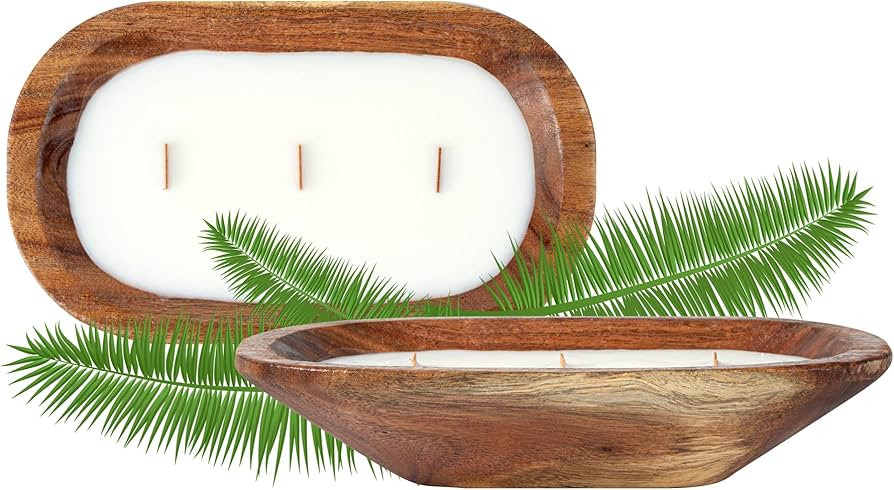 Restaurantware-Coco Casa 9.1 x 5.5 x 2 Inch Wood Dough Bowl Candle, 1 Hand Poured Bread Bowl Cand... | Amazon (US)