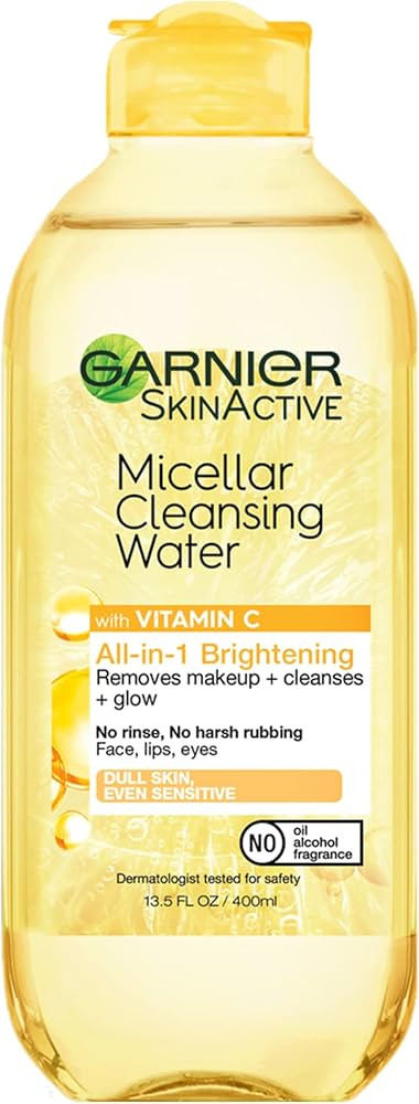 Garnier Micellar Water with Vitamin C, Facial Cleanser & Makeup Remover, 13.5 Fl Oz (400mL), 1 Co... | Amazon (US)