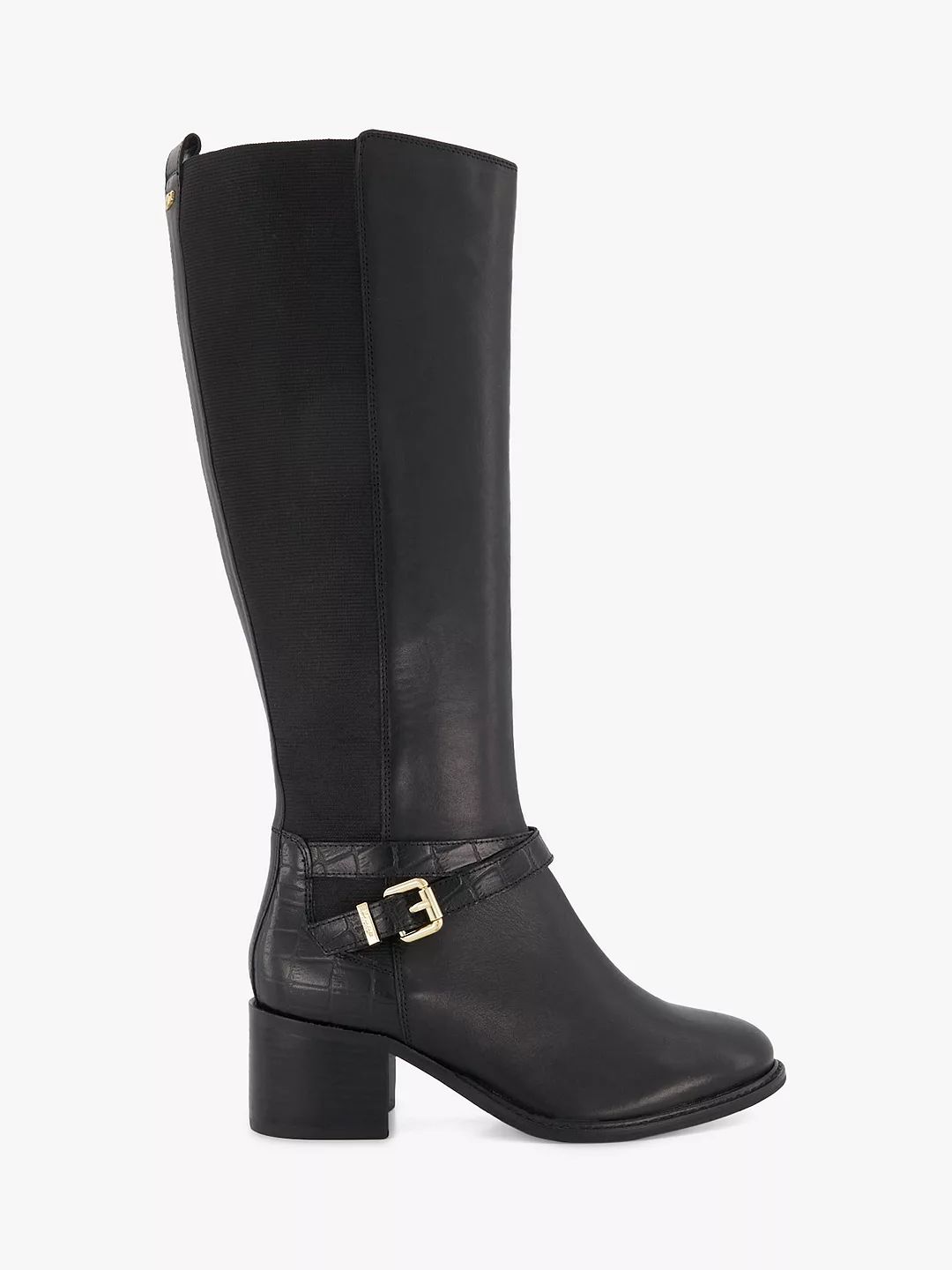 Dune Tildy Knee High Leather Boots, Black | John Lewis (UK)