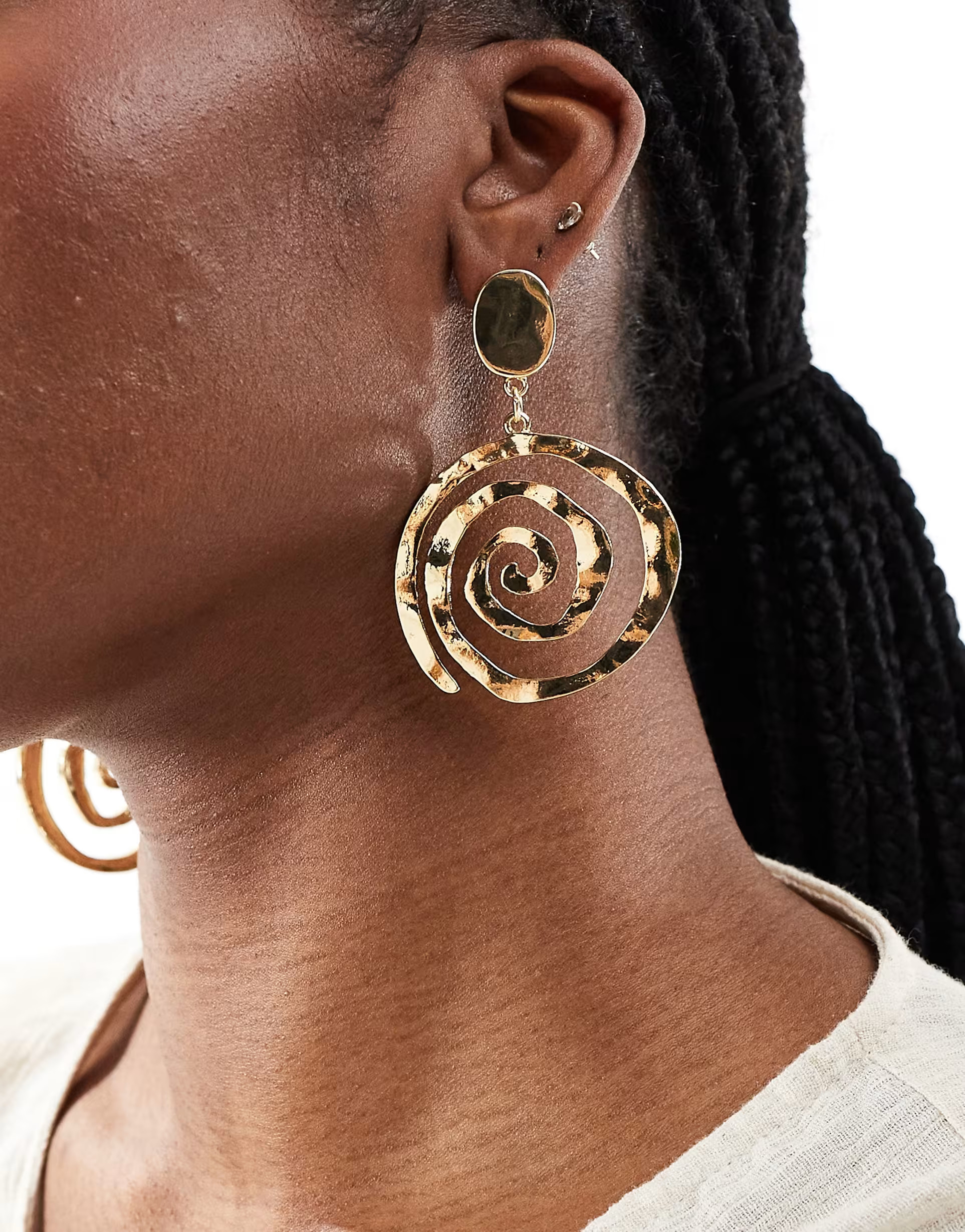 DesignB London large swirl drop earrings in gold  | ASOS | ASOS (Global)