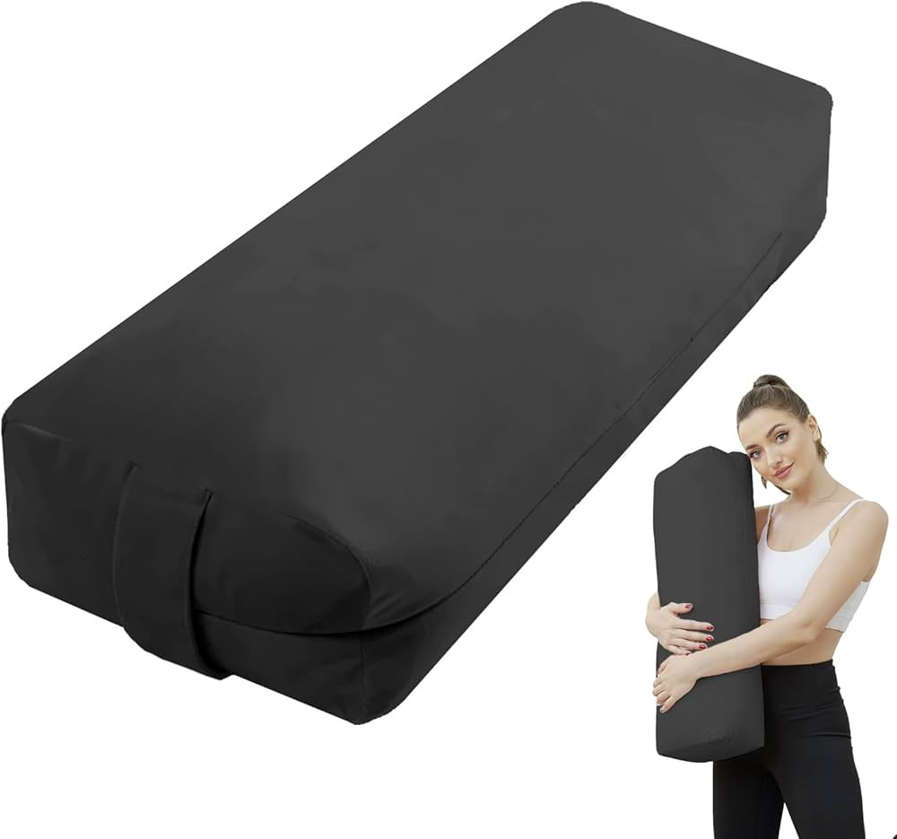 TokSay Yoga Bolster Pillow for Restorative Yoga - Meditation Pillow with Velvet Cover, Filled wit... | Amazon (US)