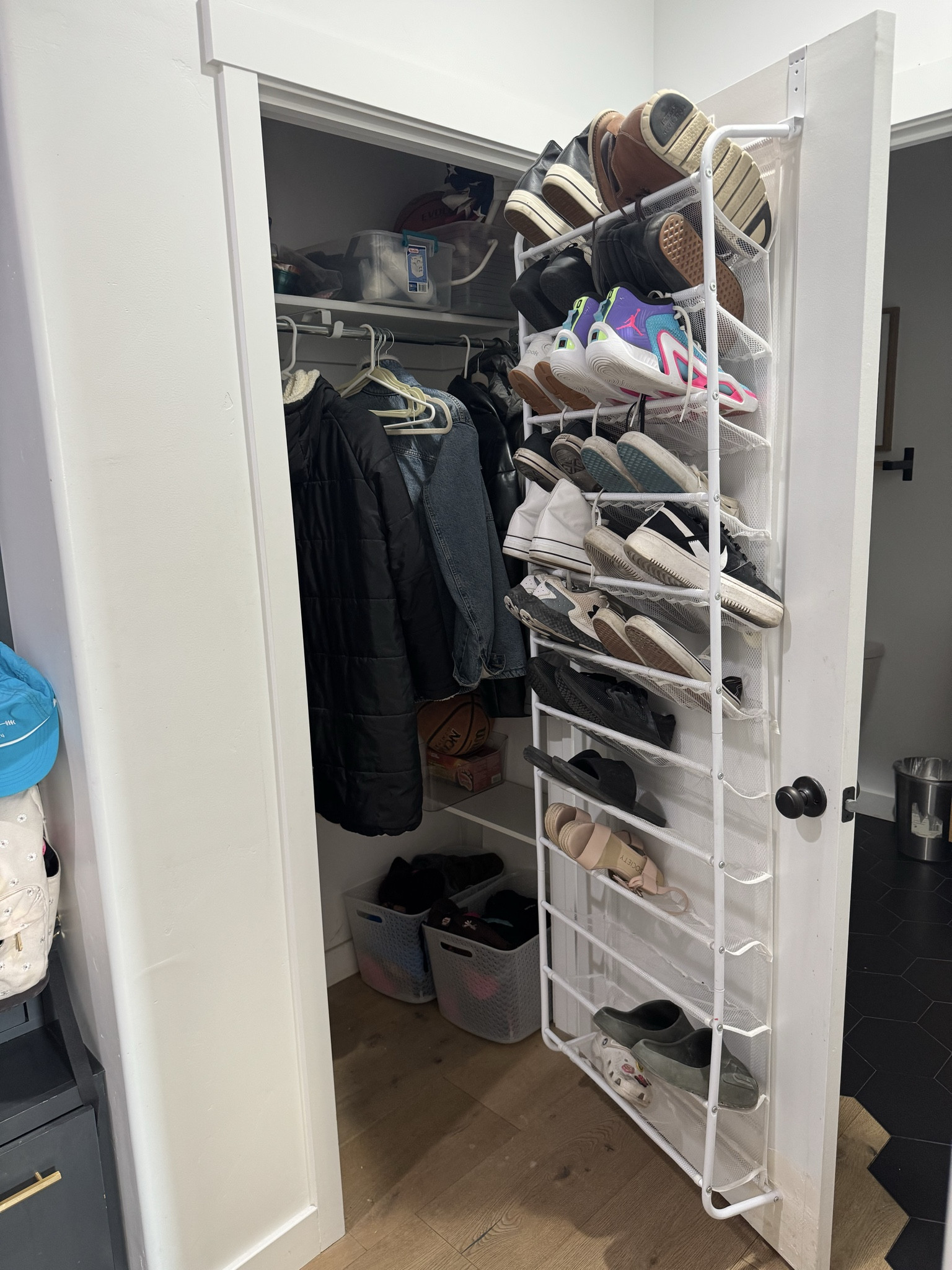 Found this  over-the-door shoe organizer and it’s perfect for saving space 👟 Holds up to 36 pairs and keeps everything neat and easy to see. Such a smart storage find for small spaces! #HomeOrganization #StorageFinds #AmazonFinds