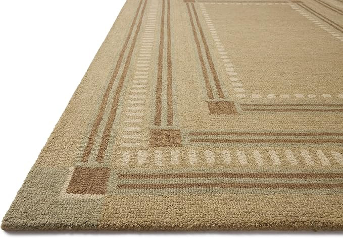 Loloi Chris Loves Julia Alfie Collection ALF-04 Green/Natural 2'-3" x 3'-9" Accent Rug Wool Neutr... | Amazon (US)