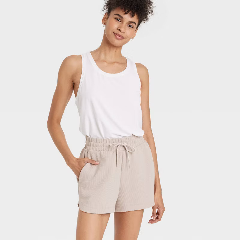 Women's Airy Sleek Ribbed High-Rise Shorts 3.5" - All In Motion™ | Target
