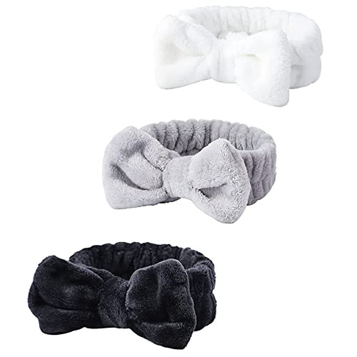 WSYUB Spa Headband, Makeup Headband, Fluffy Makeup Headbands, Slumber Party Supplies, Facial Headbands Headband for Washing Face, Bow Hair Band | Amazon (US)