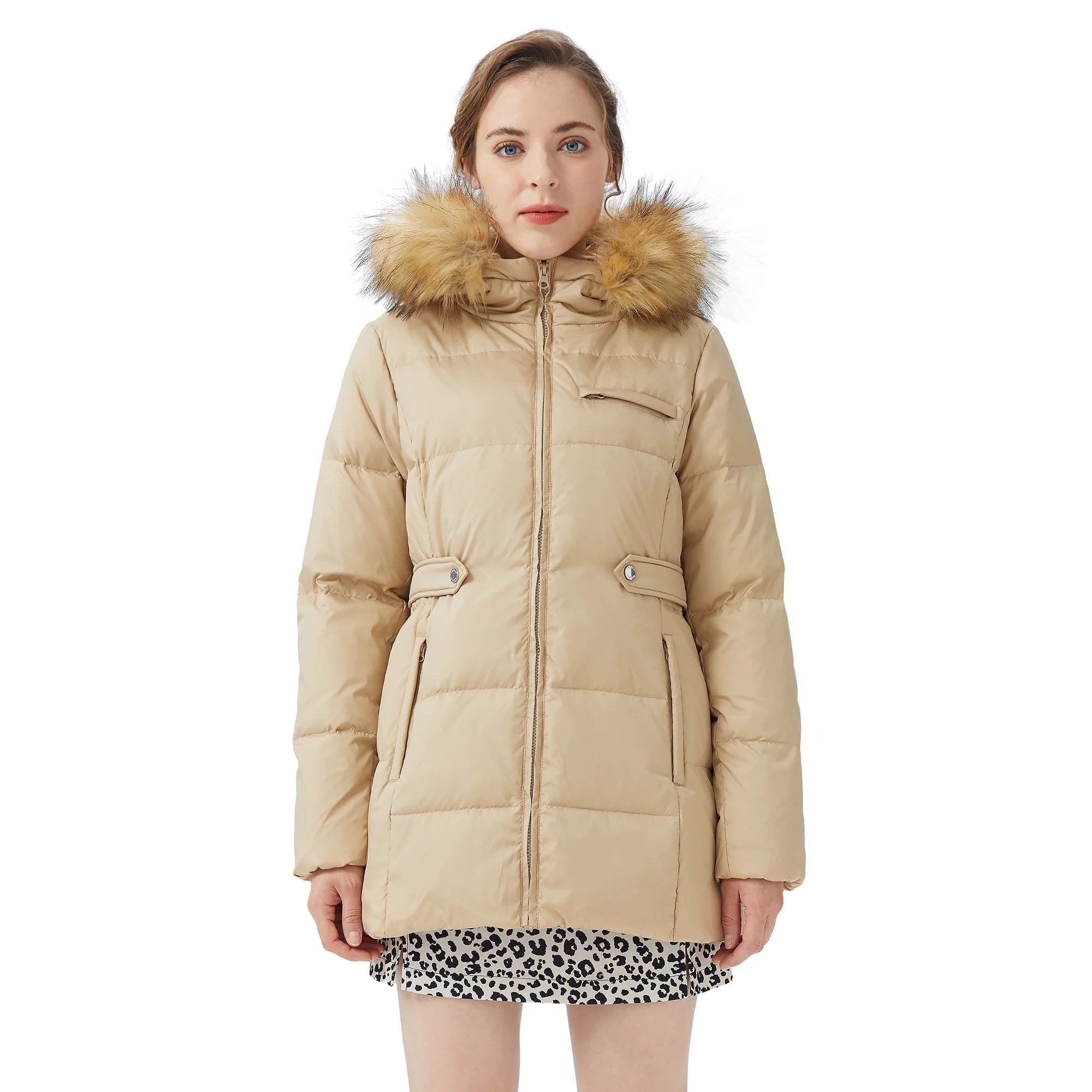 Orolay Women's Thickened Down Jacket Puffer Hooded Down Coat with Faux Fur | Walmart (US)