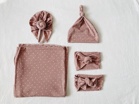Mauve ribbed hearts baby swaddle baby blanket babywrap | Etsy | Etsy (US)