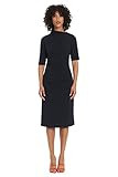 Maggy London Women's Side Pleat Dress with Asymmetric Neck and Elbow Sleeves | Amazon (US)