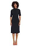 Maggy London Women's Side Pleat Dress with Asymmetric Neck and Elbow Sleeves | Amazon (US)