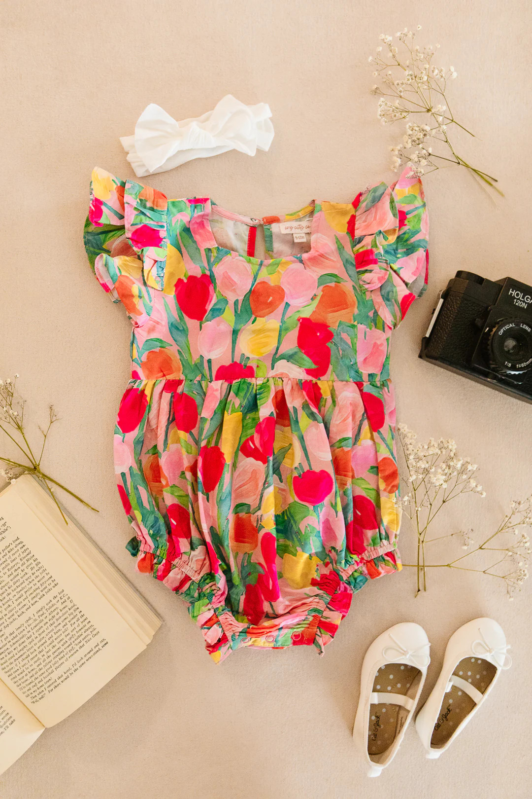 Baby Hattie Romper in Tulips | Ivy City Co