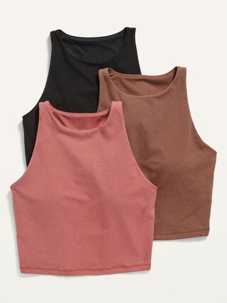 Light Support PowerChill Longline Sports Bra Tank 3-Pack for Women | Old Navy (US)