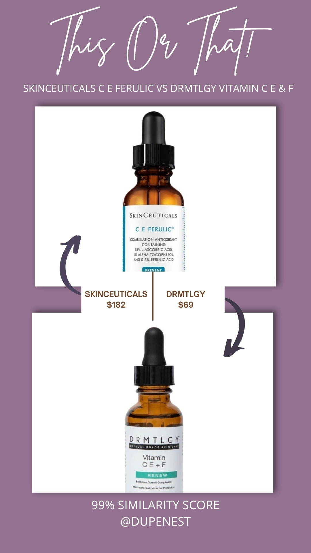 SKINCEUTICALS C E FERULIC VS DRMTLGY VITAMIN C E & F

#LTKBeauty #LTKGiftGuide #LTKSaleAlert