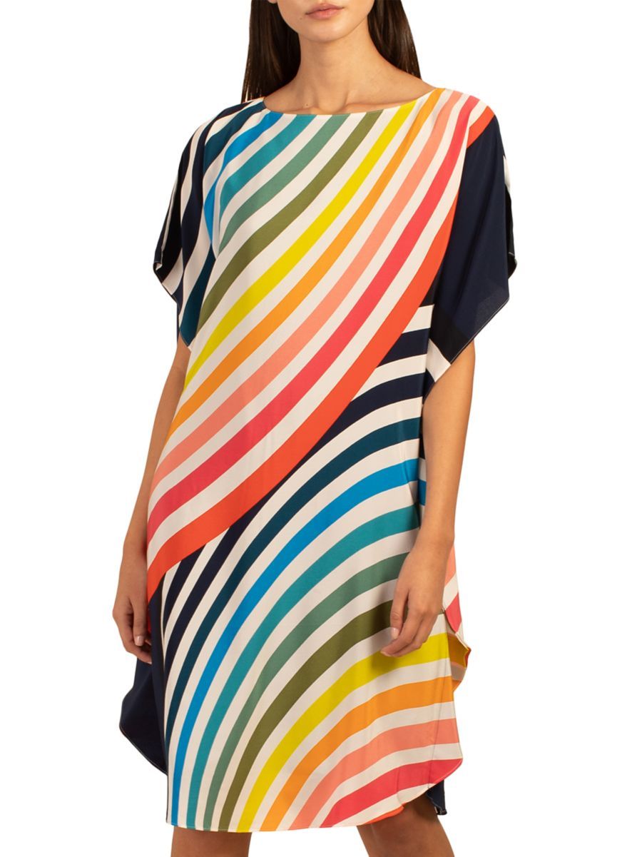 Global Striped Silk T-Shirt Dress | Saks Fifth Avenue