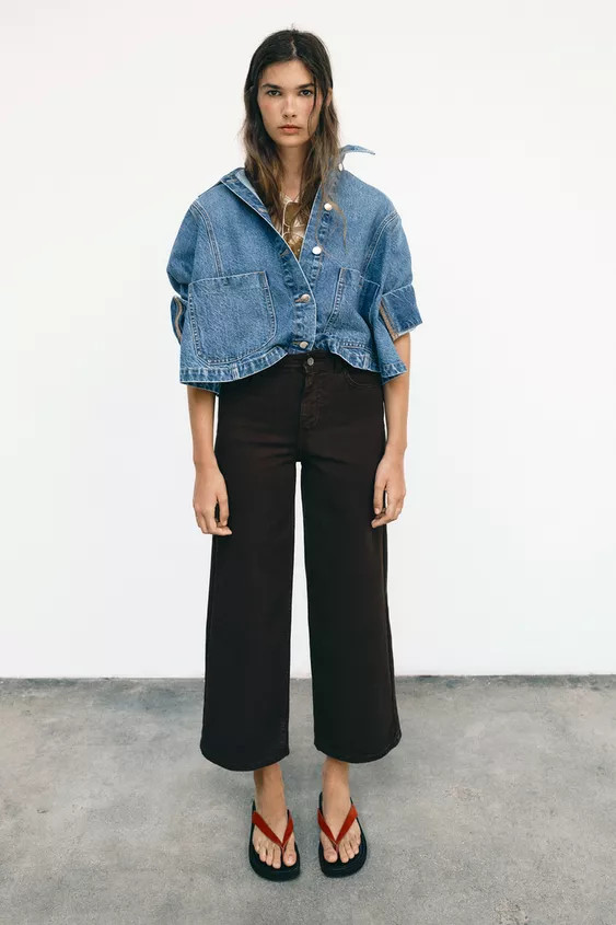 Z1975 HIGH-WAISTED CULOTTE COMFORT JEANS | Zara US