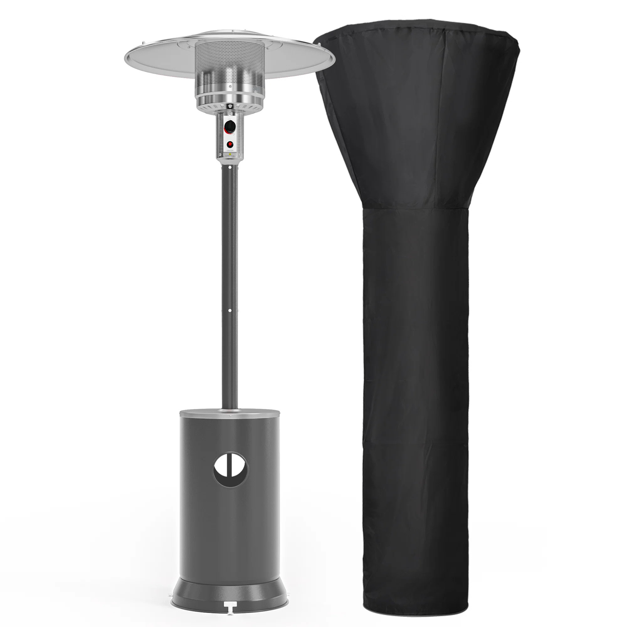 48000 BTU Stainless Steel Propane Standing Patio Heater | Wayfair North America