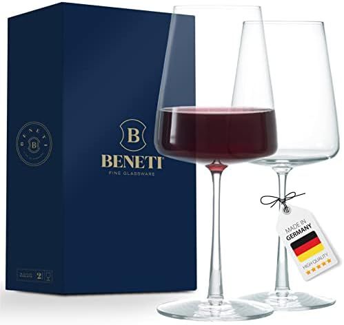 German Made Wine Glasses, High-End Wine Glass, [Set of 2] 17 Ounces Red Wine Glasses, Premium Cry... | Amazon (US)
