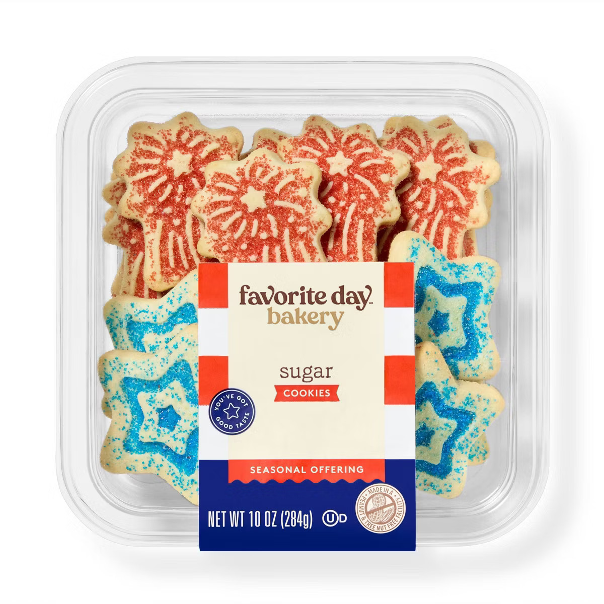 Patriotic Firework and Star Shaped Sugar Cookies Tub - 10oz/25ct - Favorite Day™ | Target