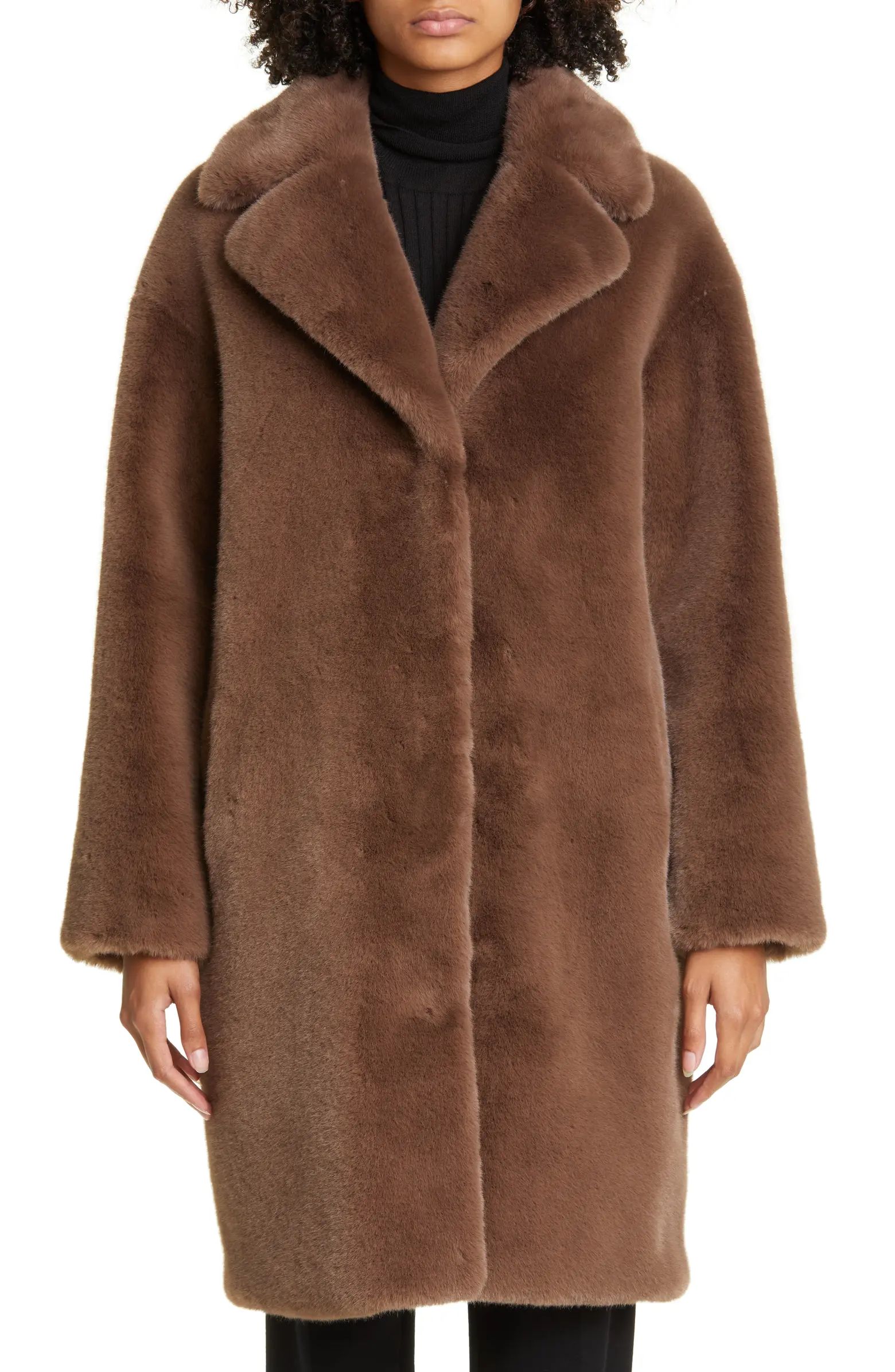 Stand Studio Camille Long Faux Fur Cocoon Coat | Nordstrom | Nordstrom