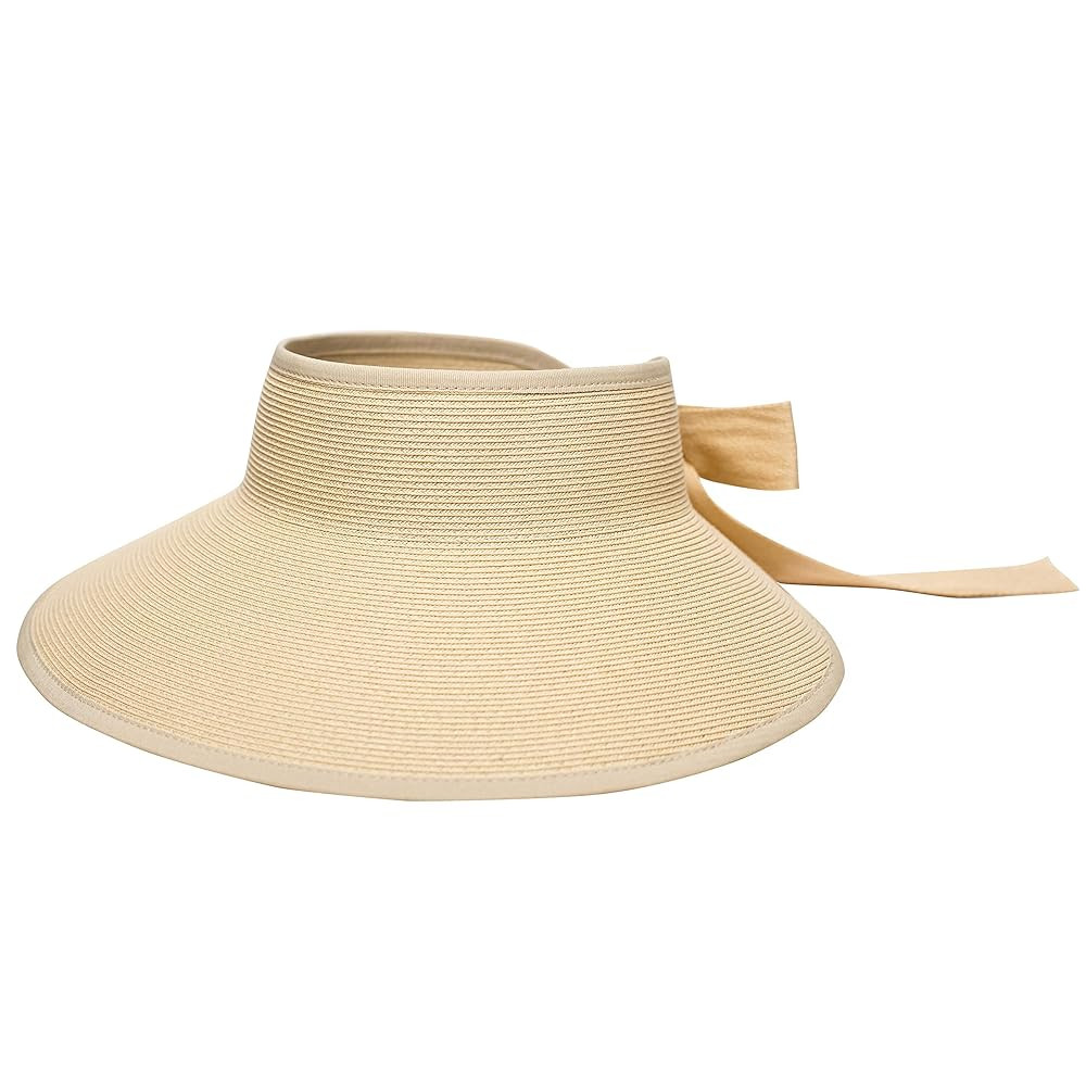 Pineapple&Star Vienna Visor Women’s Summer Sun Straw Packable UPF 50+ Beach Hat | Amazon (US)